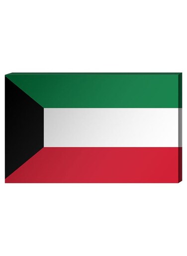 Kuwait Flag Wall Decor Painting With Inner Frame Multicolour 40 x 60centimeter