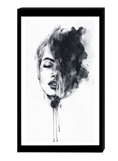 Modern Wall Decor Painting With Inner Frame Black/White 40 x 60centimeter