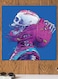 Skeleton Themed Wall Decor Blue/Pink/Grey 30x30cm