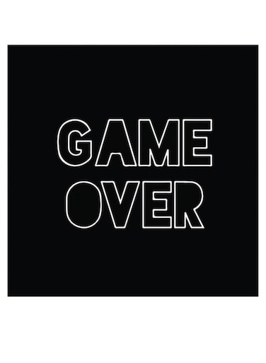 Game Over Themed Wall Decor Black/White 30x30cm