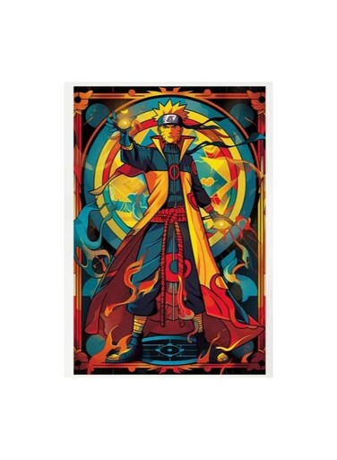 Room Decor 1pc Frameless Anime Ninja Warrior Print Poster - Vibrant Fire Power Wall Art, Home Decor for Living Room, Bedroom, Office, Cafe - Unique Festival Gift, High-Quality Fabric Material