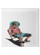 Man Sitting Animation Pattern Printed Hidden Frame Canvas Wall Painting Multicolour 50 x 50cm