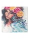 Girl Themed Canvas Painting With Frame Blue/White/Pink 50x50cm