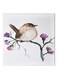 Bird Themed Canvas Painting With Frame White/Brown/Purple 50x50cm