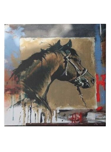Horse Animation Hidden Frame Canvas Wall Painting Multicolour 50 x 50cm