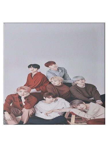 BTS Band Pattern Hidden Frame Canvas Wall Painting Multicolour 50 x 50cm