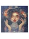 Girl Animation Hidden Frame Canvas Wall Painting Blue/Orange/Beige 50 x 50cm