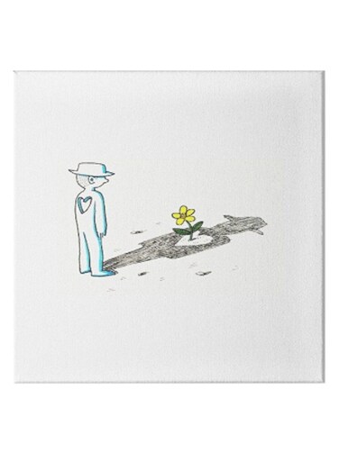 Animation Hidden Frame Canvas Wall Painting White/Yellow/Grey 50 x 50cm