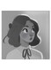 Girl Animation Pattern Hidden Frame Canvas Wall Painting Grey/White/Black 50 x 50cm