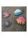 Snail Shell Themed Canvas Wall Painting With Frame Brown/Blue/Pink 50x50cm