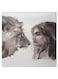 A Lion And Girl Pattern Hidden Frame Canvas Wall Painting Multicolour 50 x 50cm