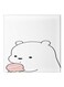 Bear Themed Canvas Painting With Frame White/Black/Pink 50x50cm