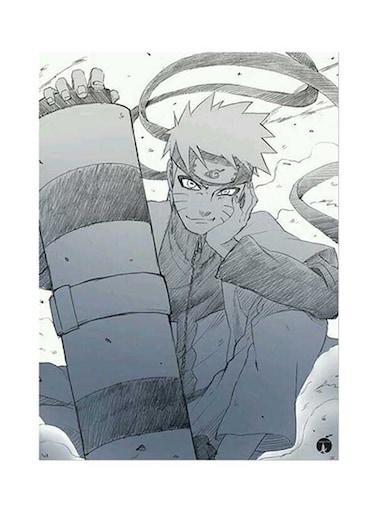 Anime Naruto Metal Plate Poster Grey/White 15 x 20cm