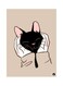Cat Themed Metal Plate Poster Beige/Black/White 15x20cm