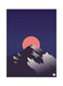 Mountain Themed Metal Plate Poster Blue/Grey/Orange 15x20centimeter