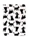 Cats Metal Plate Poster Black/Beige 15x20cm
