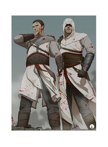 Assassin's Creed Metal Plate Poster White/Grey/Brown 15x20cm