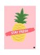 Pineapple Design Metal Plate Poster Pink/Yellow/Green 15x20cm