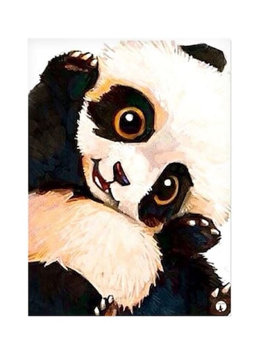 Panda Metal Plate Poster Black/White/Brown 15x20cm