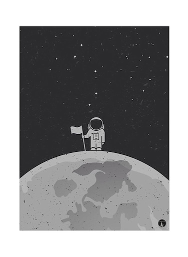 Space Metal Plate Poster Black/Grey 15 x 20cm
