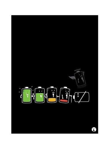 Batteries Metal Plate Poster Black 15 x 20cm