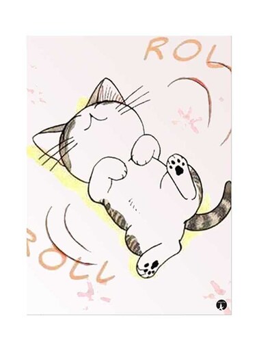 Cat Metal Plate Poster Multicolour 15 x 20cm
