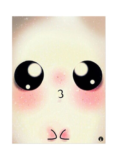 Ghost Metal Plate Poster Pink/Black/Beige 15 x 20cm