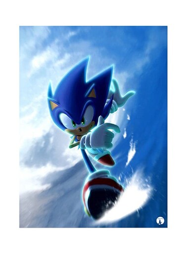 Video Game Sonic Metal Plate Poster Multicolour 15 x 20cm