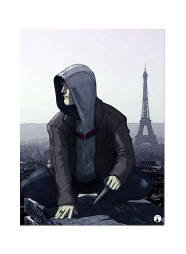 Video Game Assassin's Creed Metal Plate Poster White/Blue/Grey 20x15cm