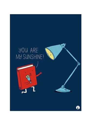 Lamp And And A Book Metal Plate Poster Multicolour 15x20cm