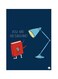 Lamp And And A Book Metal Plate Poster Multicolour 15x20cm