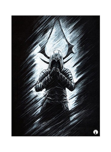 Video Game Assassin's Creed Metal Plate Poster Black/Grey 15 x 20cm