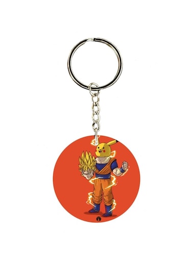 Pikachu And Goku Printed Keychain