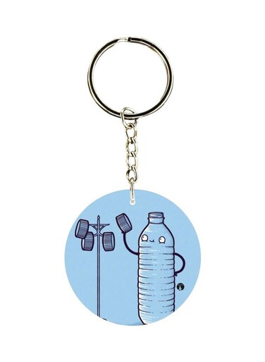 Bottle And Cap Printed Keychain