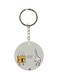 Double Side Lock And Key Printed Keychain