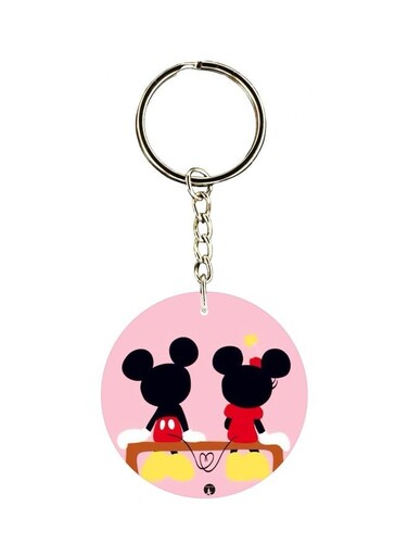 Mickey And Minnie Printed Keychain