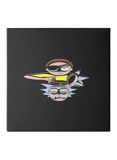 Rick And Morty Themed Canvas Wall Painting With Hidden Frame Multicolour 30 x 30cm