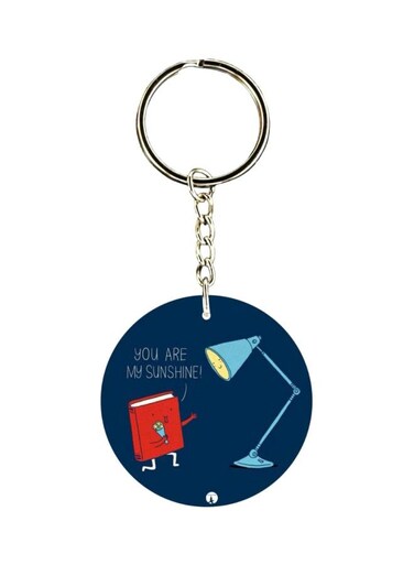 Lamp And Book Printed Keychain
