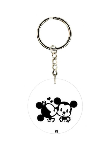 Mickey And Minnie Printed Keychain