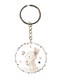 Cute Rabbit And Butterfly Printed Keychain