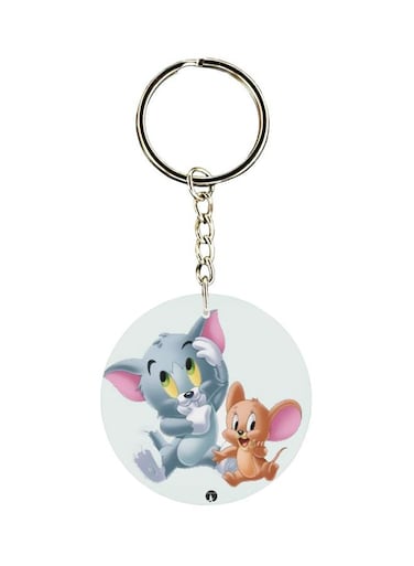 Double Sided Tom And Jerry Printed Keychain