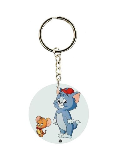 Double Sided Tom And Jerry Printed Keychain