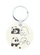 Panda And Bear Printed Wooden Keychain