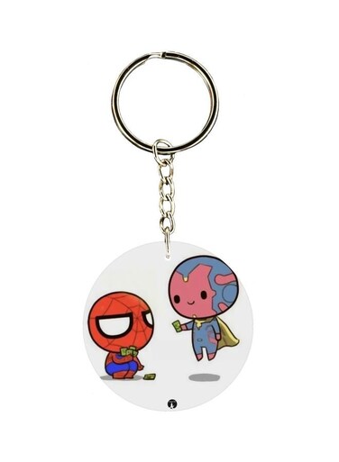 Spiderman And Vision Printed Keychain