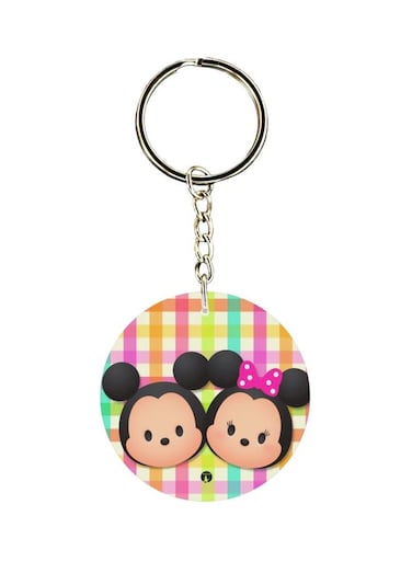 Mickey And Minnie Mouse Cartoon Printed Keychain