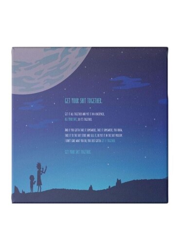 Rick And Morty Wall Canvas Painting Blue/Black 30x30cm