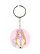Girl And Cat Printed Keychain