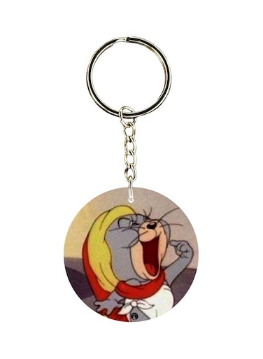 Tom And Jerry Printed Double Sided Keychain