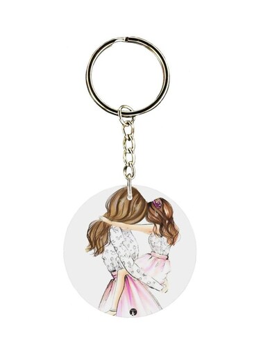 Mother And Daughter Printed Keychain