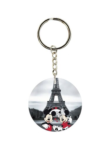 Mickey And Minnie Printed Keychain